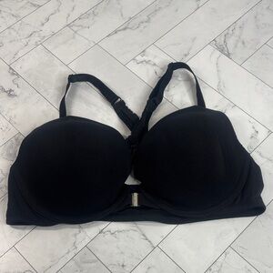 NWOT Cacique Lane Bryant Womans Push-Up Bra Black Boost Plunge UNDERWIRE 38D